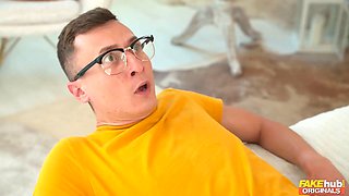 Students slink home after class and gilf joins for three-way - utter scene