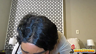 Brunette Secretary Relaxes Her Boss with a Blowjob and a Quickie