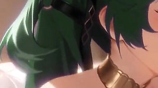 Iuno Wuthering Waves Missionary Sex Creampie and Blowjob Hentai Mmd 3D Dark Green Hair Color Edit Smixix