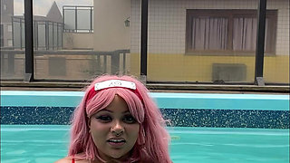 BBW Sakura Haruno at the Pool