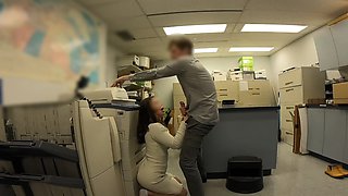 Office Secretary's Naughty Lunch Break: Cock & Cumshot