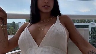 Cute curly brunette solo webcam masturbation