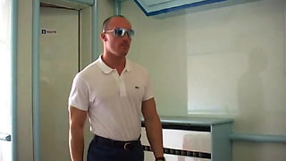 Muscular Stud Invites Plump Ravenhaired Woman Francesca Torri to Visit Wc to Bang Her Hairy Twat