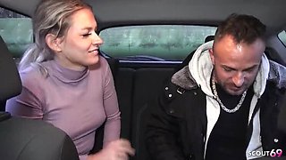 German Blonde Teen Lisa Public Car Blowjob & Risky Fuck with Cum in Mouth