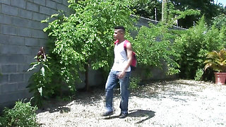 Latino with mowhawk shows up at friend's for some fucking and sucking action.