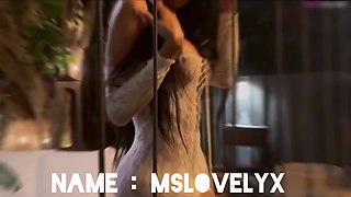 Sumptuous Ebony TRANSSEXUAL Blows a load Rock-hard While Railing