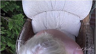 Judys - 66yo Hairy Mature Gilf Mrs. Claire Sucks Your Cock In The Garden (pov) - Aunt Judys