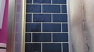 Huge Dildo Riding in Shower