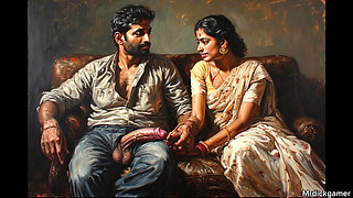 Desi horny aunty fucked by her servant as she was marstubating and she calls him to fuck her