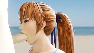 Kasumi Blowjob on the Beach