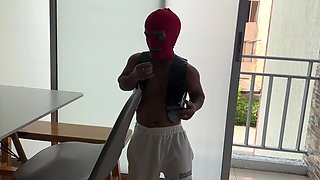 A beautiful brunette was fucked in the pussy by a robber in the kitchen