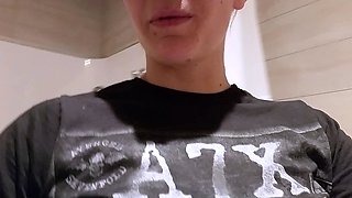 candiecane squirting in a hotel gym dressing room
