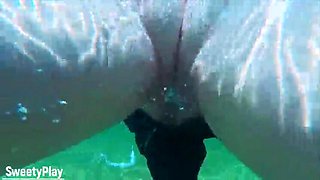 Hotwife Stranger Creampie on Beach - Underwater Cum Inside My Wet Pussy
