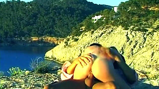 Throbbing Cock Stretches Hairy Pussy Outdoors Wildly