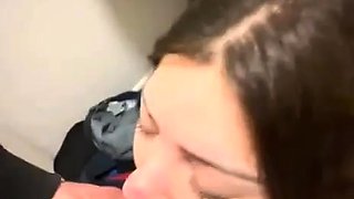 Cute brunette young hookup amateur teen blowjob