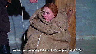 Novice Magda Is Stuck in a Dusty Potato Sack Where She Is Extremely Humiliated as a Crawling Creature and She Has to Present Her