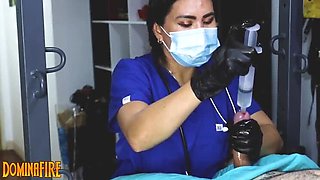 Femdom Nurse Milks & Sounds My Cock - DominaFire Medical Exam