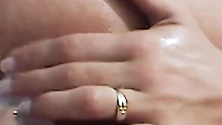 Amateur blonde Lucy masturbates on the beach