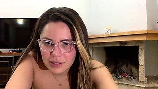 Beautiful teen brunette Jessica Sinn masturbates