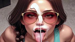 Yoghurt Party Vol. 1: Psycho Harley & Classic Lara POV (Deepthroat, Facial, AI Animation)