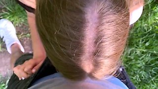 18yo Cutie Gives a Blowjob and Swallows on the River Bank