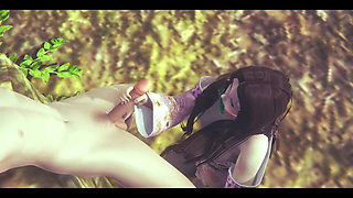 Demon Slayer Hentai - Nezuko Handjob and Anal - Japanese Asian Manga Anime Film Game Porn