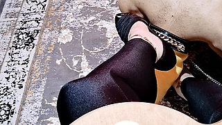 BDSM Slave Feeding Under My Feet Spit on Food, Humiliation & FootShoe Worship Training