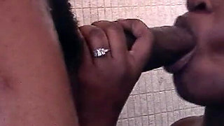 Stepbrother with big cock fucks curvy teen Oshun in the bathroom