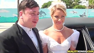 Random dude fucks some other dude's bride in a limo