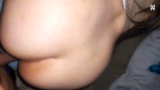 My boss goes too far and she starts touching my leg to feel my dick, then she starts sucking it, we end up fucking hard in the living room