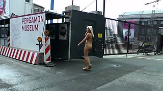 Beautiful amateur blonde barmaid paid sex in public