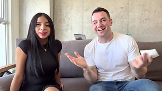 Behind the Scenes with 19 Year Old Teen with Huge Natural Tits, Dafne Michelle, and Andres Acosta