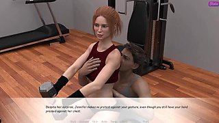 Stepbrother Sneaks a Feel on Jennifer's Big Boobs During Workout - Hot Gym Cheating Scene