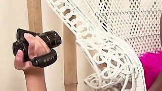 Ebony Babe From France Got to Play with Her Toy in Lesbian Session