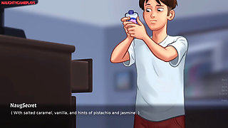 Summertime Saga by Darkcookie - MILF Landlady Caught Him Jerking off to Her Panties, MILF Caught Him Sniffing Her Panties