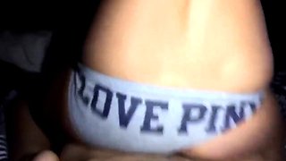 Creampie Orgasm! Riding Dick In Panties - Amateur Teen