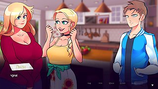 Sexy blonde big natural tits with huge nipples in wild animated scenes