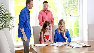 Stepdaughters Seduce Their Stepdads Into Foursome
