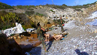 Fucking party on the beach cum in mouth