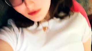 Amateur short haired teen brunette with