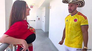 Hefty boob COUGAR invited me in for the soccer game