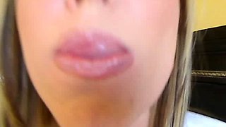 Blonde mature with big boobs masturbates in bed