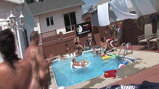 One Couple Fucking Poolside While Everyone Else Does the Same