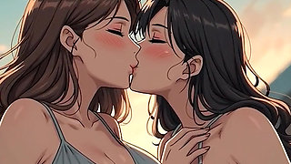 AI Generated Cartoon content, Uncensored video of 18 Year old Anime Girl, Kissing Orgasm of Mature Women