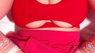 POV Sex with Massive Tits GF Torn Pantyhose, Hard Fuck, Loud Moaning & Bareback Creampie - Lilykoti