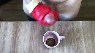 Morning coffee with cum
