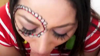 Sexy Latina Stephanie Saint pov blowjob cum swallow