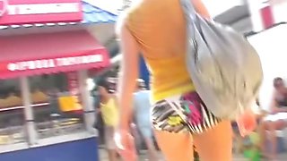 Sexy booty in the tight mini shorts