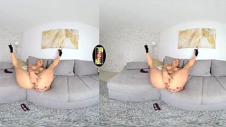 European blonde solo masturbating