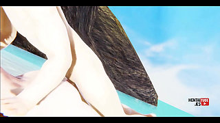 Genshin Impact Hentai - Lumine Is Fucked in the Beach - Asian Japanese Anime Manga Porn